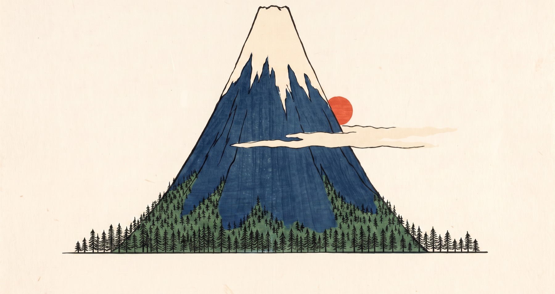 Mount Yotei, with the route and its five camps marked